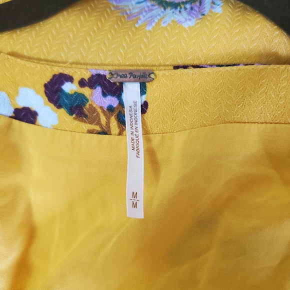 Free People Lost In You Yellow Floral Midi Dress Size M - Picture 5 of 7